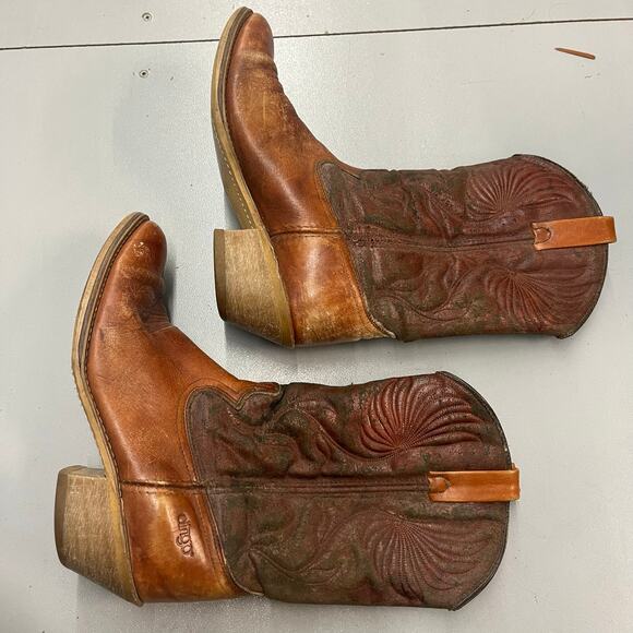 VTG Dingo Western Cowboy Boots Distressed Brown Made in USA SZ 10.5 - Picture 6 of 8